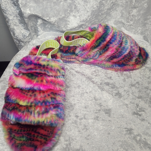 Ugg Fluff Yeah Pixelate Slide Slipper - Size 6 - Picture 4 of 9